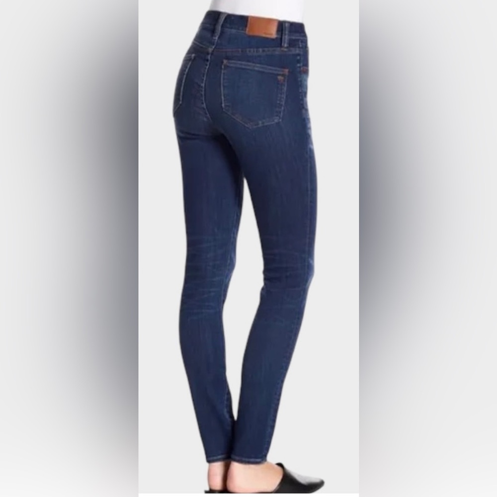 Madewell 9” High-Rise Skinny Jeans Dark Blue Wash - Picture 3 of 7